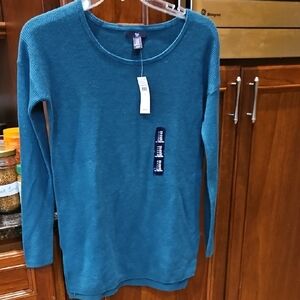 GAP Women's Deep Teal Crew Neck Sweater